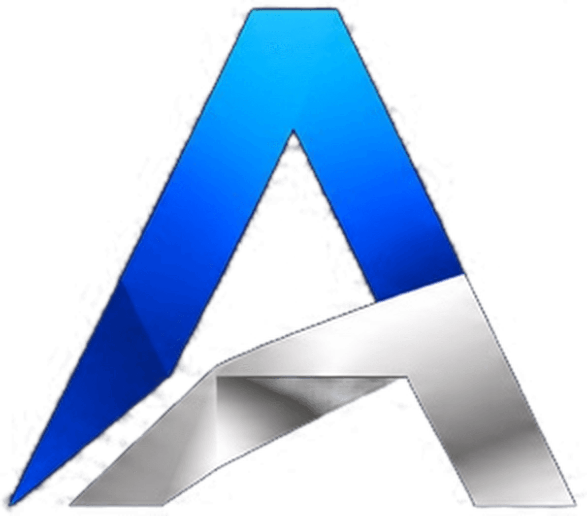 ALFIYUM blue and silver A symbol